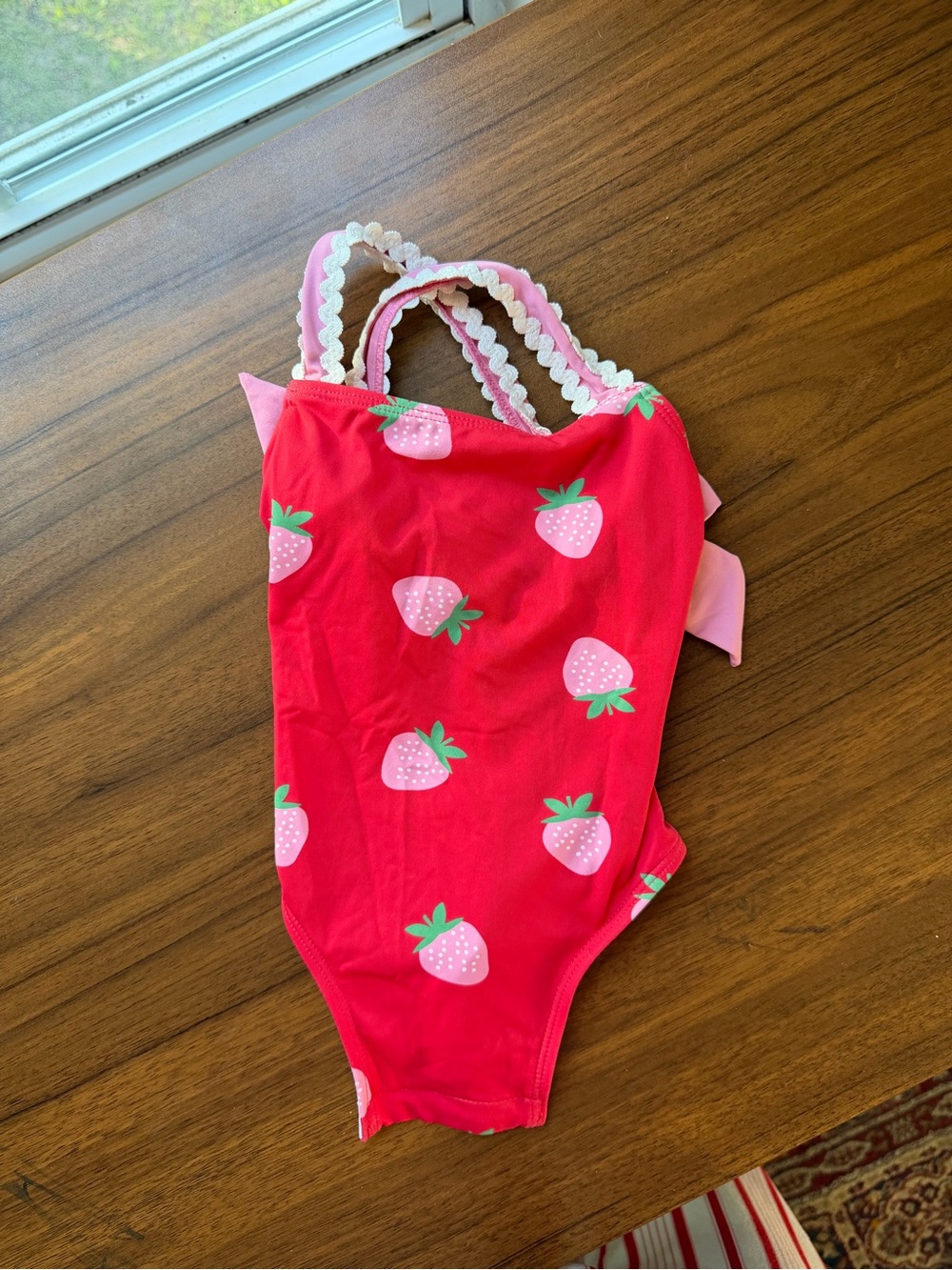 The Beaufort Bonnet Company Kids Strawberry Print Red One-Piece Swimsuit